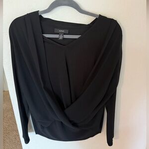 Alfani Classic Black V-Neck drape front Top